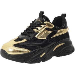 🆕 Niluber Platform Sneakers-Slip Women Black Breathable Running Glitter Shoes